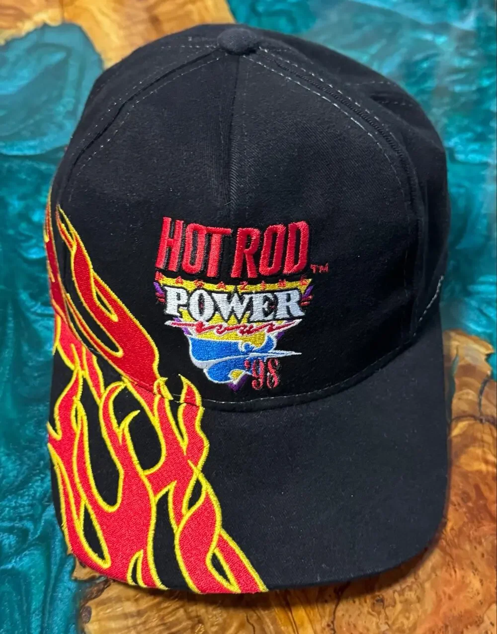 Vintage Hot Rod Power 1998 Hat Black With Flames